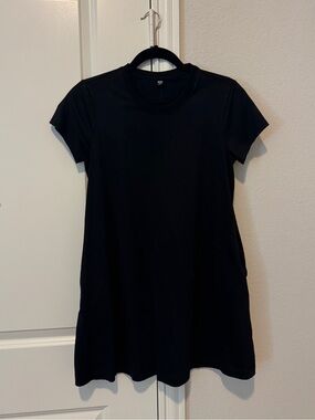 Uniqlo Black Cotton T-Shirt Dress Size S with Side Pockets